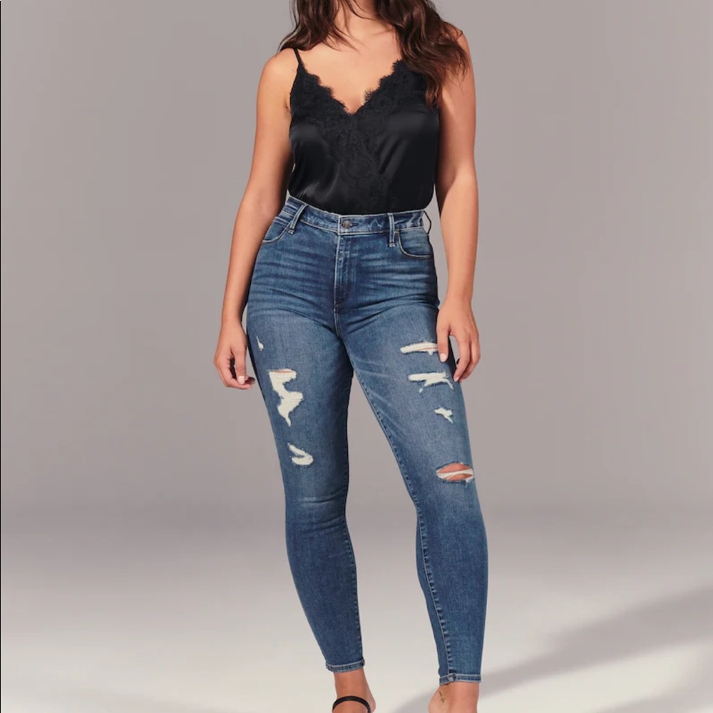 Abercrombie and Fitch ripped high rise jeans